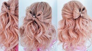  Бант из волос. Прическа на выпускной/1 сентября/  Крупные Локоны  Hair BOW With Curls