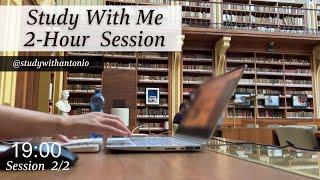 Study With Me, 2-Hour Library Session, LIVE Streaming - Study With Antonio, 50-10 Pomodoro