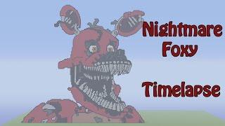 Minecraft Pixel Art Timelapse | Nightmare Foxy Five Night's at Freddy's 4