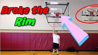 I tried DUNKING a Basketball 100x in 1 Hour (NET BROKE) 