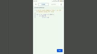 print even numbers from 1 to 100 in python using for loop. #shorts #shortsvideo