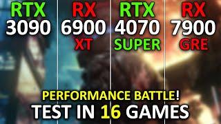 RTX 3090 vs RX 6900 XT vs RTX 4070 SUPER vs RX 7900 GRE | Test in 16 Games at 4K | 2024