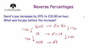 Reverse Percentages - Corbettmaths