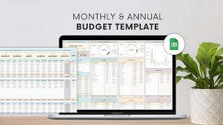 Monthly & Annual Budget Tracker Template Google Sheets Template | Complete Walkthrough Tutorial