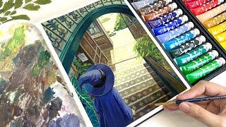 My Art Process: From Concept to Completion / Gouache Painting Process / Relaxing Painting Video