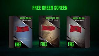 Morocco flag green screen ( loop ) free download