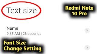 Redmi Note 10 Pro Font Size Change Setting