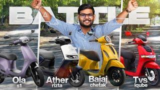 OLA vs Ather vs Bajaj vs TVS - Which is Better?