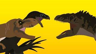 T-Rex and Therezinosaurus vs Giganotosaurus/ Jurassic Word Dominion Animation