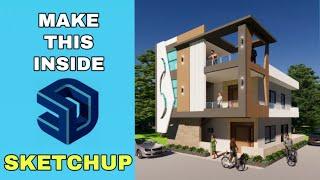 Sketchup House Modeling Tutorial for Beginners in Telugu | Part 1 | Sumanth 2122