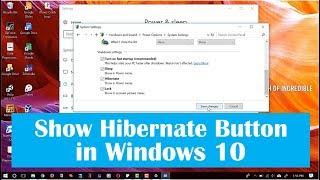 How to Show / Enable Hibernate Button in Windows 10