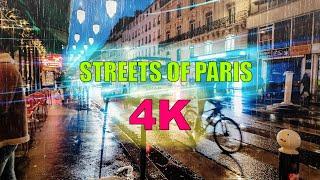 RAINY NIGHT WALK IN PARIS 2024 | 4K Walking Tour | SPRING Time