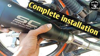 How to install SC project exhaust on Yamaha YBR || Install SC project exhaust universal