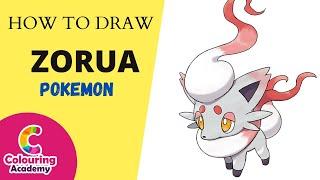 How to draw Pokemon | Zorua | colouring academy