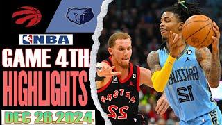 Memphis Grizzlies Vs Toronto Raptors Game 4th Highlights Dec 26,2024 NBA Season 2024-25