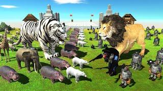 Animal Revolt battle with White Tiger vs Team Lion King - Animal Revolt Battle Simulator