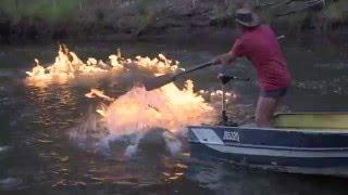 A RIVER ON FIRE! Gas explodes from Australian river near fracking site.