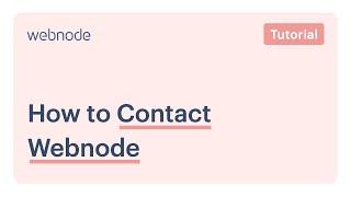 Webnode | How to Contact Webnode