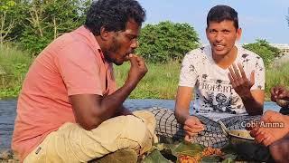 Eating Turkey Fry in Middle of the River 