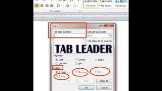 How to Add Dot/Dash Line Leaders in MS Word