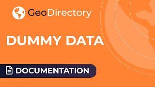 Dummy Data Import Overview