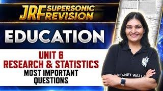 UGC NET 2024 : Most Important Questions: Research & Statistics Unit 6 for UGC NET Education | PW