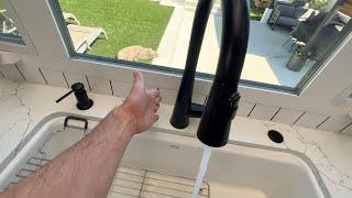 See the Moen Sleek Matte Black Touchless Kitchen Faucet Installed