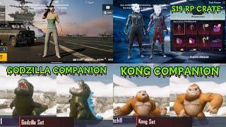 PUBG MOBILE SEASON 19 LEAKS | S19 RP CRATES | GODZILLA & KONG COMPANION | UPGRADE SKINS |S19RP | 1.4