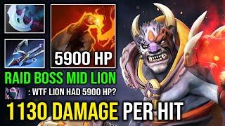 5900 HP RAID BOSS MID LION First Item Scepter Max Stack Right Click Brutal Hit Like a Truck Dota 2