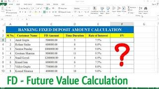 How to Calculate Fixed Deposit Maturity Amount in Excel | Calculate Future Value on MS Excel