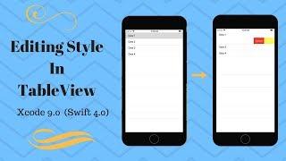 Editing Style in TableView in  Xcode9.0 (Swift 4.0)