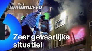 WANHOPIGE bewoners SCHREEUWEN OM HULP bij brand in flat | Als de Brandweer #AFL8