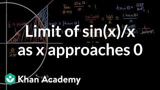 Limit of sin(x)/x as x approaches 0 | Derivative rules | AP Calculus AB | Khan Academy