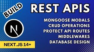 Build Rest APIs in Next.js 14 - Middlewares | Protected APIs | MongoDB | Database Design