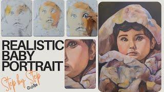 Mastering Realistic Baby Girl Portraits: Acrylic Painting Step-by-Step Tutorial - ArtbySH