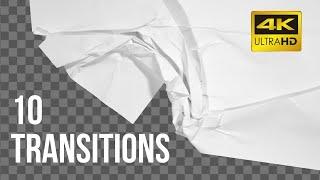 10 Paper Transitions overlay | transparent background, alpha channel
