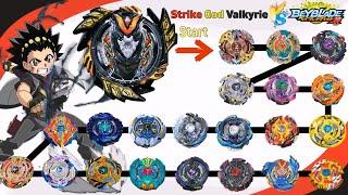 【 Strike God Valkyrie Black VS ALL Beyblade Burst GOD Marathon Battle】 ベイブレードバースト神 베이블레이드 버스트 갓