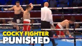 COCKY FIGHTER PUNISHED!  FLORIAN MARKU STOPS TOMMY BROADBENT AFTER BEING GOADED FOR ENTIRE FIGHT