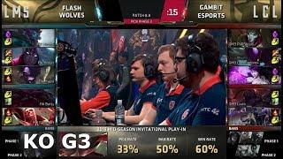 Flash Wolves vs Gambit Esports | Game 3 Knockout LoL MSI 2018 Play-In Finals | FW vs GMB G3