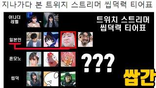 트위치 스트리머 씹덕력 티어표? 아놔 이거 누가 만들었냐ㅋㅋㅋㅋㅋ [쌉간]