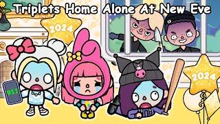 Hello Kitty, My Melody and Kuromi: Triplets Home Alone At New Year's Eve  Sad Story | Toca Boca