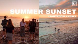 Warm Summer Sunset Pink Golden Hour | Free Lightroom Preset Tutorial for Mobile and Desktop CC