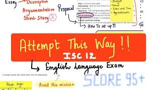 Attempt YOUR English language paper THIS Way * | Score 95+ | ISC 12🫡 #icse #exam #isc