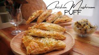 Chicken Mushroom PUFF Pastry |Creamy Chicken Puff | pastry sheets | Easy Recipe Puff | Subtitle