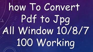 how to convert pdf to jpg window 10