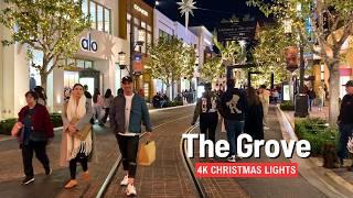 LOS ANGELES  The Grove Christmas Lights  Walk 4K 2024