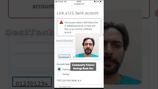 Can not link USA Bank with PayPal Error Solution Urdu Hindi Payoneer Wise #payoneer