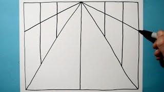 Easy 3D Drawing / One Point Perspective / Line Illusion / Daily Art Therapy / Day 0120