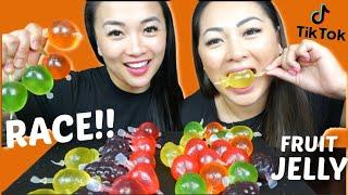 Tik Tok Fruit Jelly RACE Challenge Mukbang | N.E Let's Eat