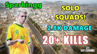 STK Sparkingg - 20+ KILLS (2.8K Damage) - SOLO SQUADS! - PUBG